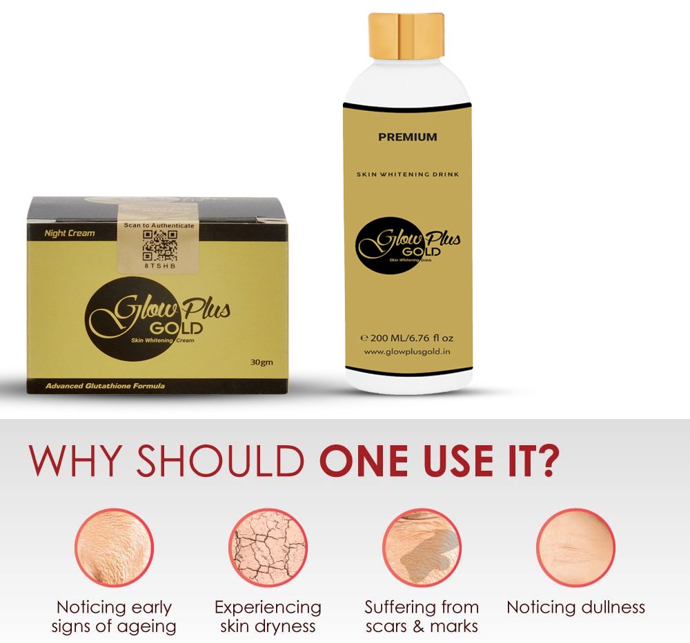 Glow plus gold skin whitening drink